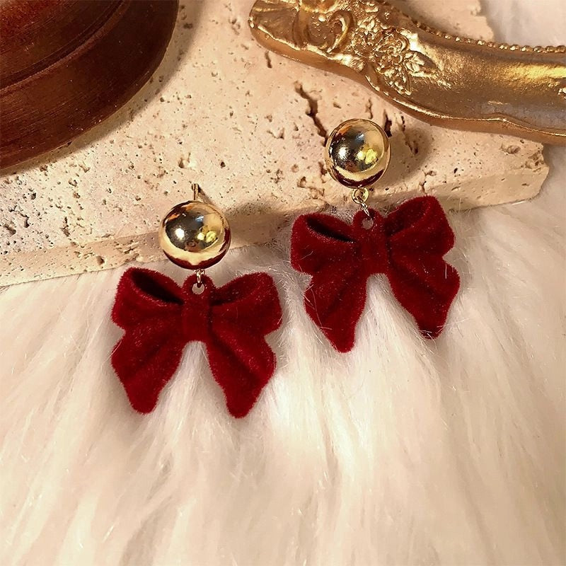 Little Red Bow Earrings