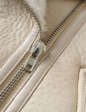 The Jamie Aviator Jacket in Cream