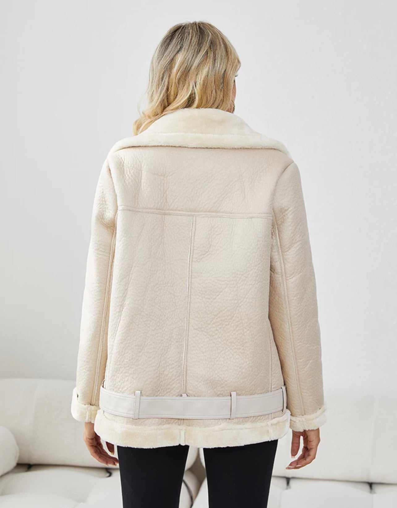 The Jamie Aviator Jacket in Cream