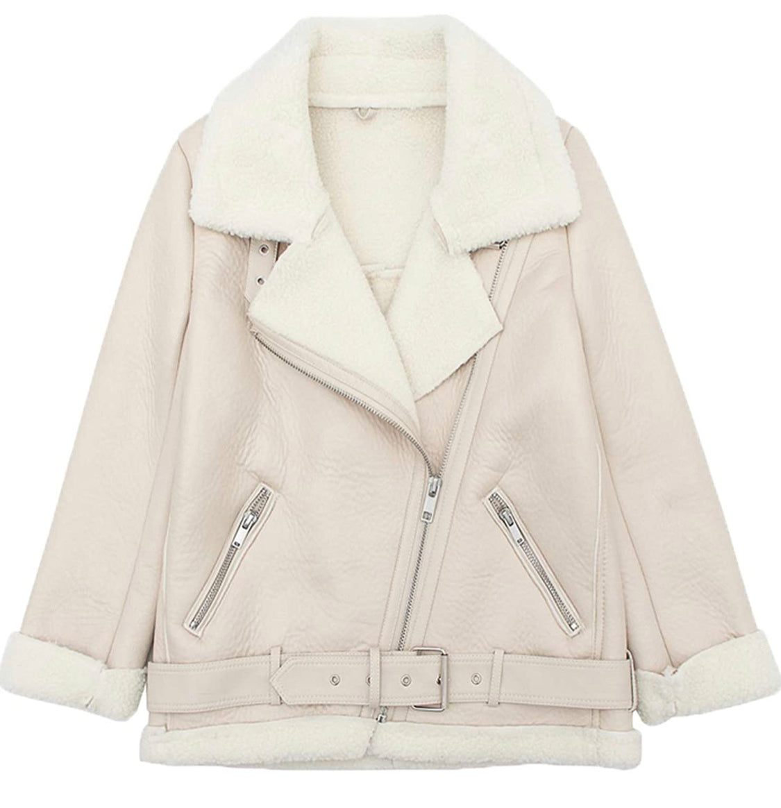 The Jamie Aviator Jacket in Cream