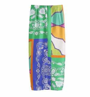 It's All Abstract Babe Ruched Skirt